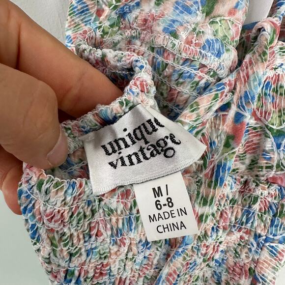 Unique Vintage Floral Print Halter Crop Top - Picture 6 of 8